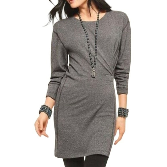 Cabi Dress Womens XS Gray Obsidian Put On Crewneck Sweatshirt Neutral Minimalist - Picture 7 of 7